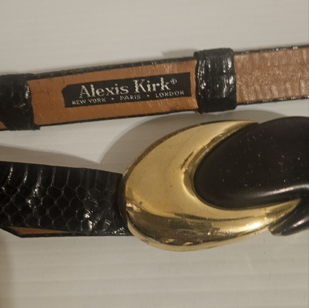 1990s Alexis Kirk  + Gold Infinity Snakeskin Adjustable Belt - Picture 4 of 9